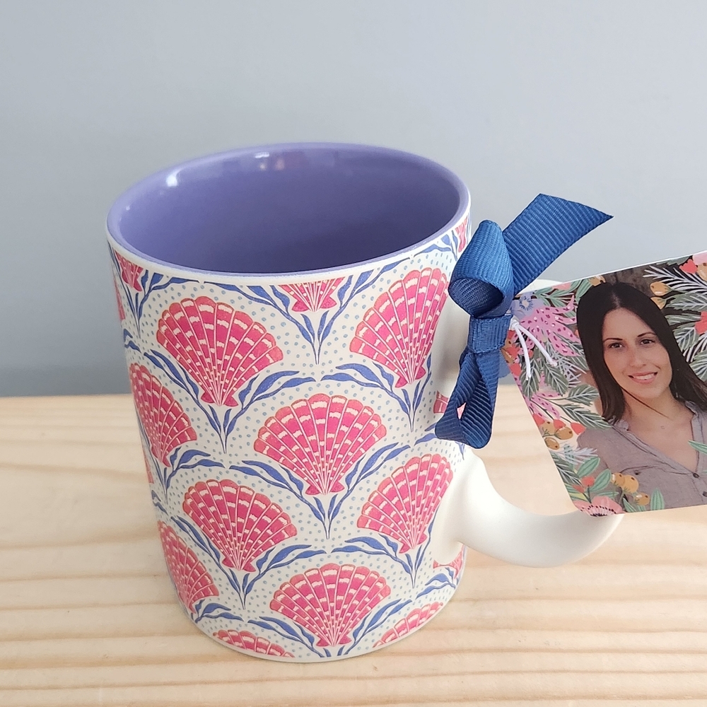 Pink Seashell Beachy Pattern Vibrant Mug NWT - Picture 5 of 13